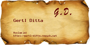 Gertl Ditta névjegykártya